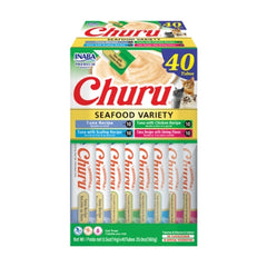 CHURU 40 ct Tuna & Seafood Variety Box INABA مكافأت الكريمة