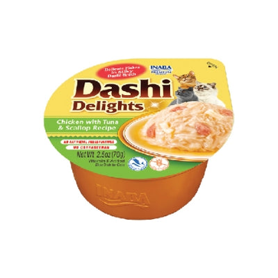 DASHI DELIGHTS Chicken with Tuna & Scallop Recipe INABA