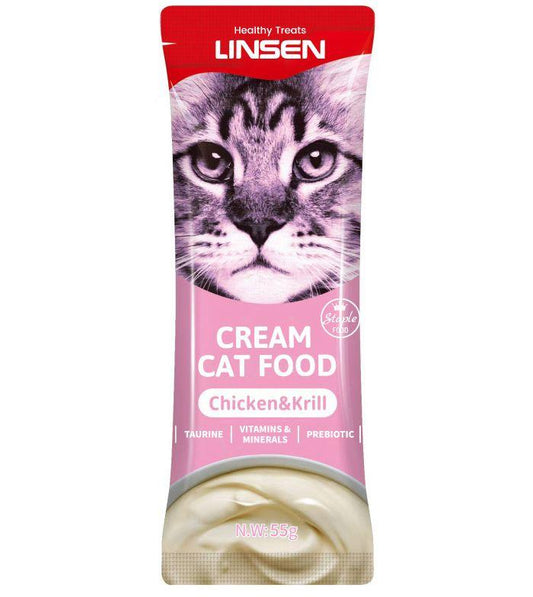 LINSEN Cream Treat with Chicken & Krill 55g كريمة للقطط بنكهة الدجاج والكريل