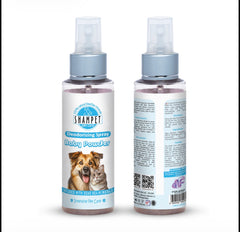 Shampet Dogs & Cats Deodorizing Spray baby powder 100ml عطر حيوانات ومزيل رائحة بنكهة بيبي باودر