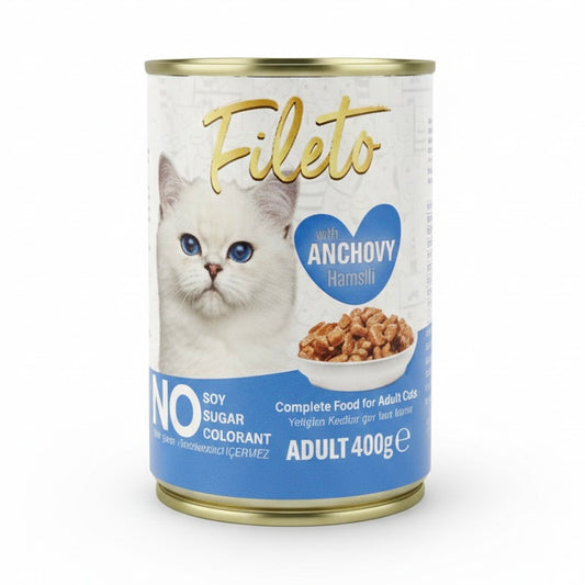 Fileto gravy chunks 400g anchovy معلب قطع بالمرق بنكهة السمك