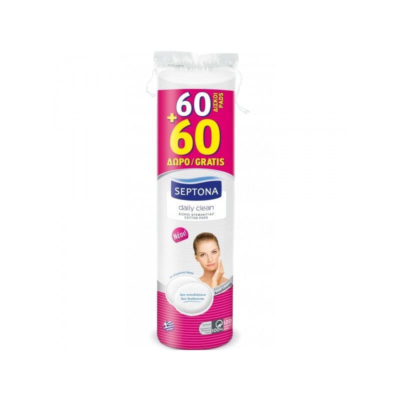 SEPTONA COTTON PADS FACE ROUND 60+60