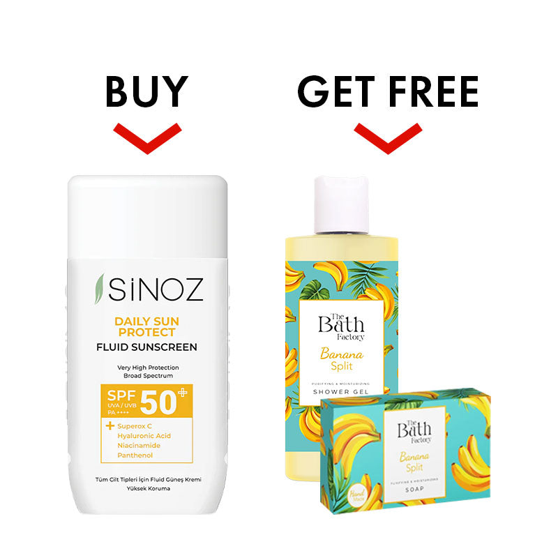Sinoz Fluid Sun + Bath banana Soup & Shower Gel Free