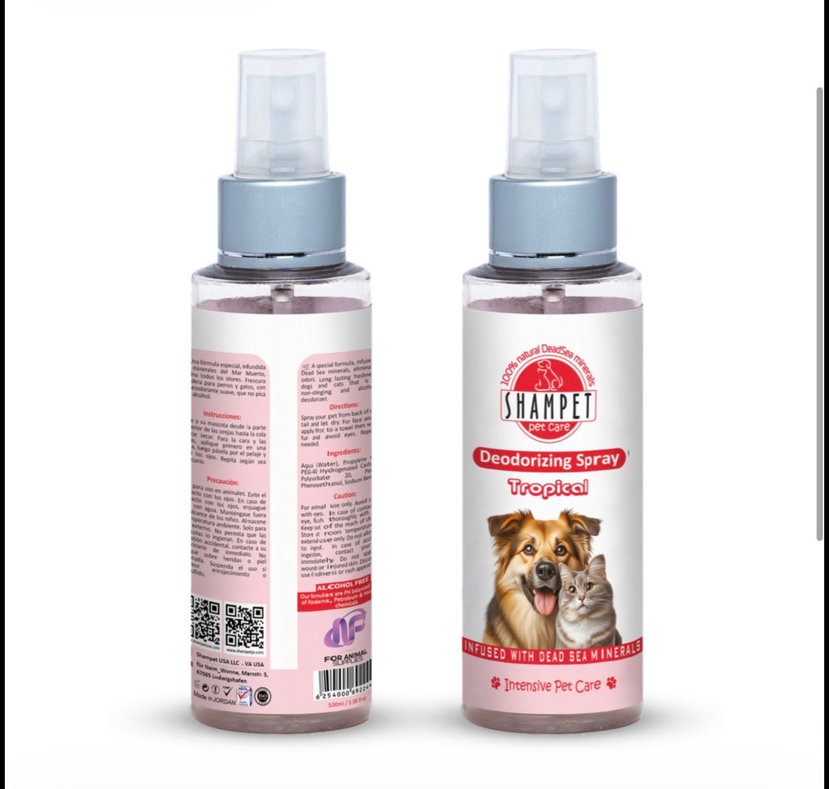 Shampet Dogs & Cats Deodorizing Spray Tropical 100ml عطر حيوانات ومزيل رائحة بنكهة التروبيكال