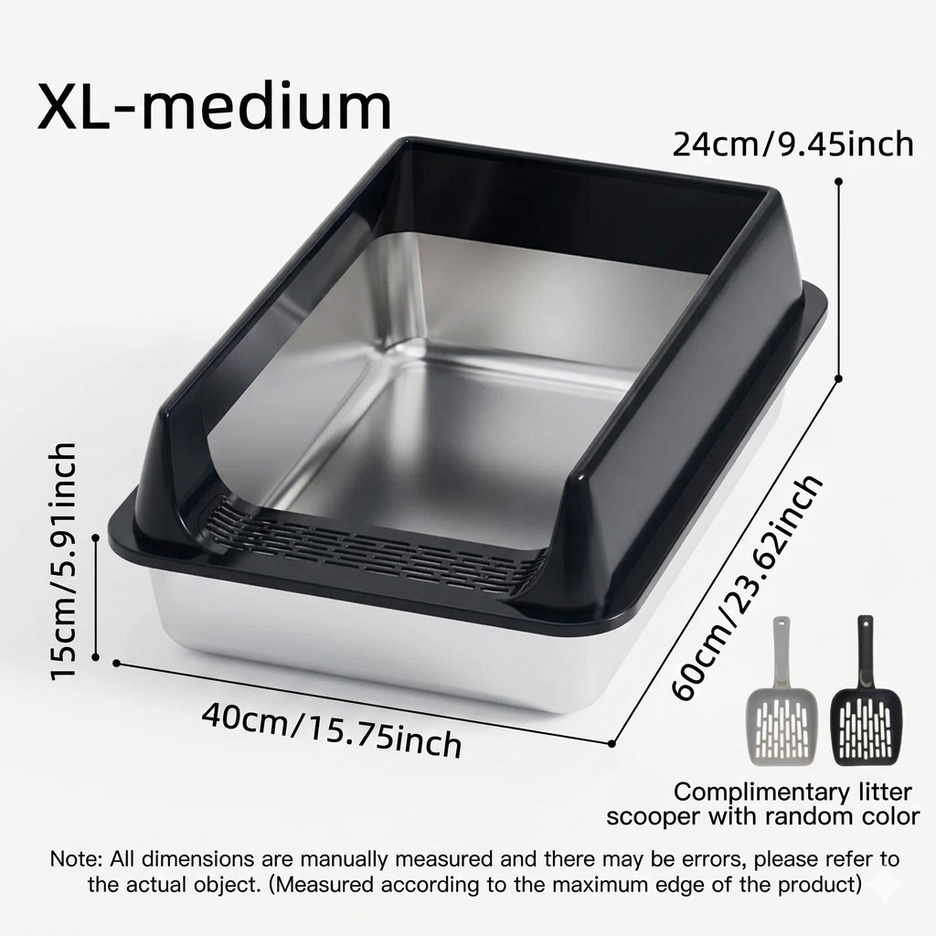 لتربوكس ستالس حجم كبير 60*40 مع مجرود صحي ومضاد للصدء والبكتيرياء