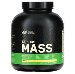 Optimum Nutrition Serious Mass weight gainer in banana flavor, 6 lb