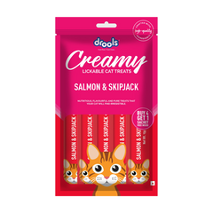 drools salmon & skipjack  creamy cat treats 5 pcs
