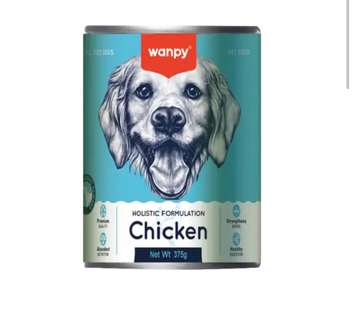 Wanpy Holistic Formulation Chicken & Liver Pate 375g معلب للكلاب بنكهة الدجاج والكبدة