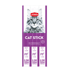 LINSEN Cat Stick Snack Beef & Cod مكافآت بنكهة اللحمة وسمك القد