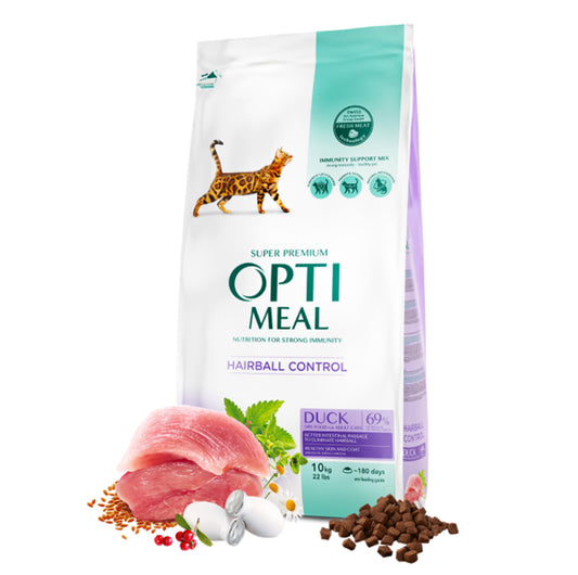 Opti meal Adult Cats Hairball Control Duck 10kg