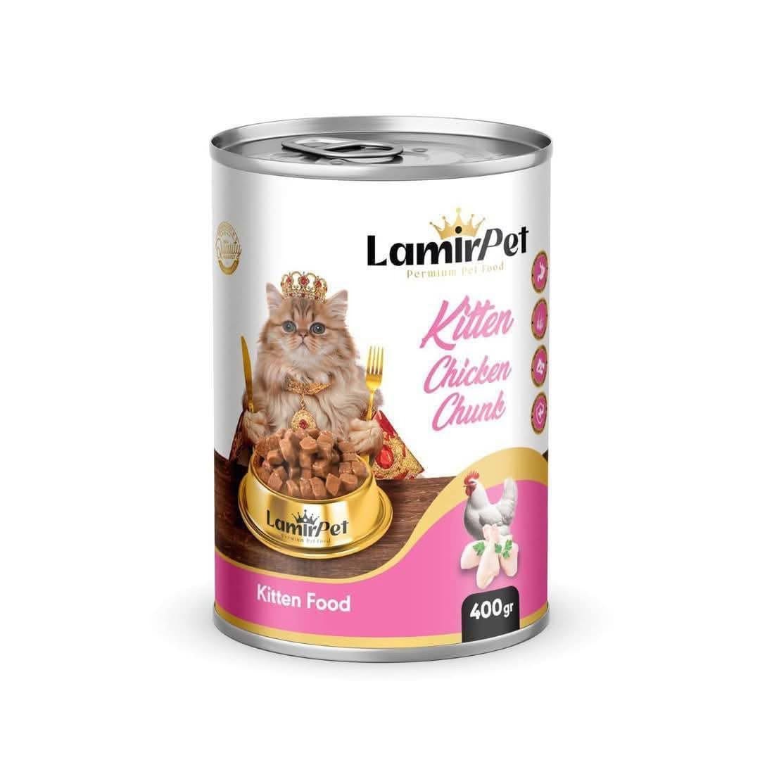 LAMIRPET 400g With Kitten Chicken معلب بالمرق بنكهة الدجاج للقطط الصغيرة