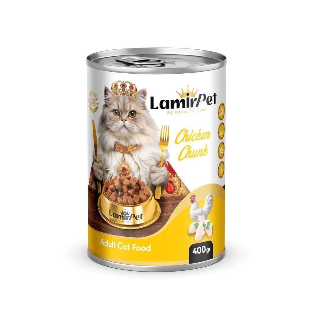LAMIRPET 400g With Chicken معلب بالمرق بنكهة الدجاج للقطط البالغة