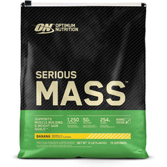 Optimum Nutrition Serious Mass, a high-calorie weight gain protein powder and 12 lb