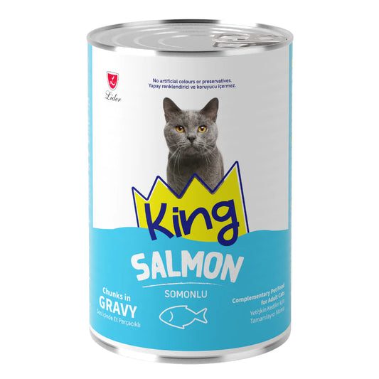 King gravy chunks 400g salmon معلب قطع بالمرق بنكهة السالمون