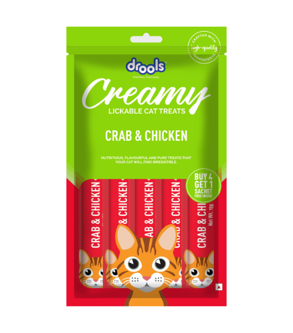drools real Crap & chicken creamy cat treats 5 pcs