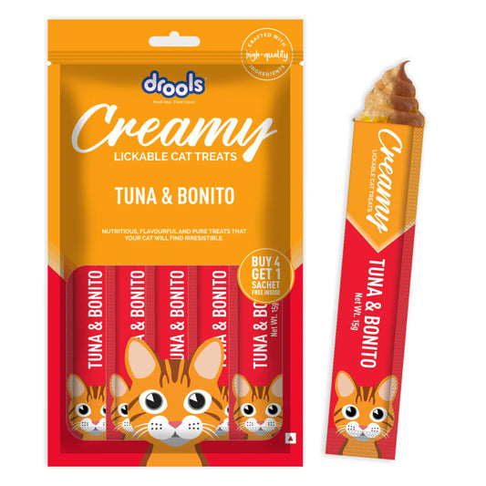 drools real Tuna & bonito creamy cat treats 5 pcs