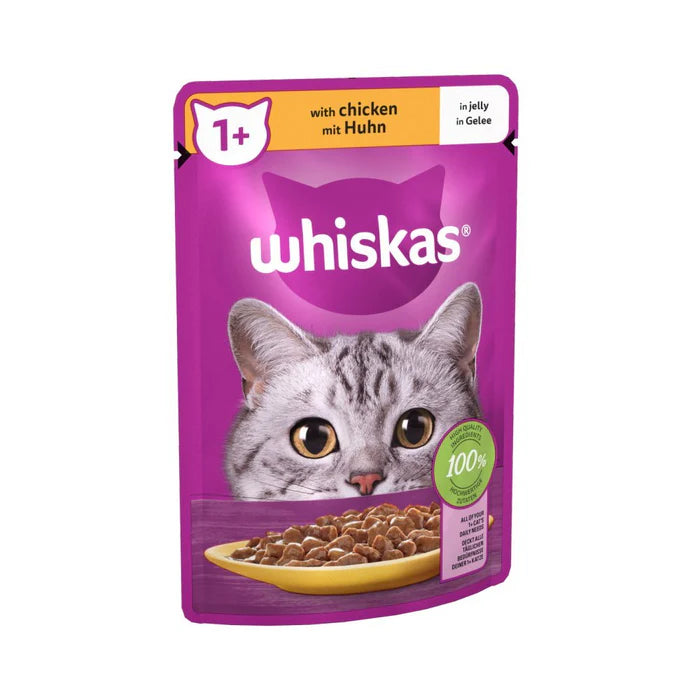Whiskas pouch 85g mixed flavored مغلف نكهات متعددة