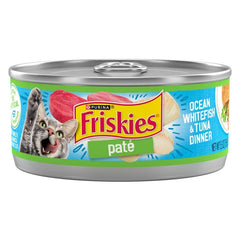 Friskies ocean is white fish &tuna dinner Flavor Pate Wet food 156G مطحون
