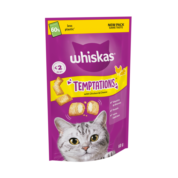 Whiskas Temptations with Chicken & Cheese مكافآت بنكهة الدجاج والجبنة