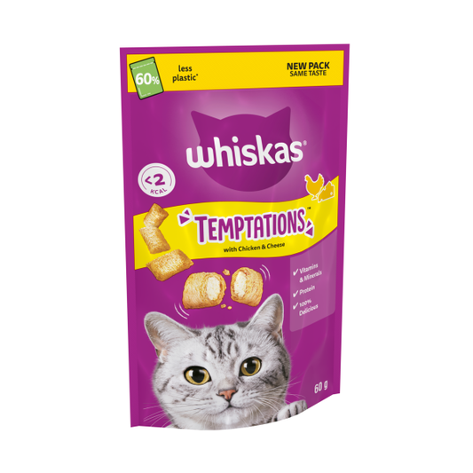 Whiskas Temptations with Chicken & Cheese مكافآت بنكهة الدجاج والجبنة