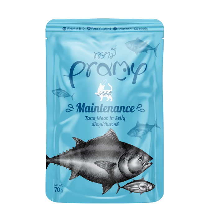 PRAMY Maintenance Tuna in Jelly , 70g مغلف بنكهة التونه