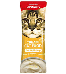 LINSEN Cream Treat with Duck & Shrimp 55g كريمة للقطط بنكهة البط والجمبري