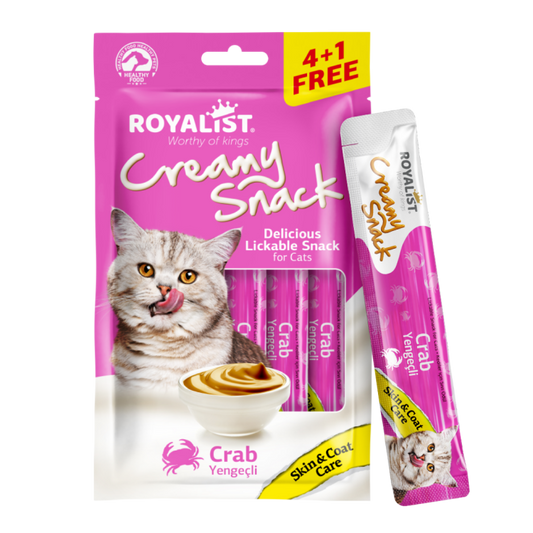 ROYALIST CREAMY SNACK 75g With Crab مكافآت بنكهة السلطعون Skin & Coat Care