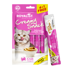 ROYALIST CREAMY SNACK 75g With Crab مكافآت بنكهة السلطعون Skin & Coat Care