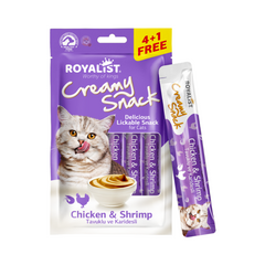 ROYALIST CREAMY SNACK 75g With Chicken & Shrimp مكافآت بنكهة الدجاج والجمبري