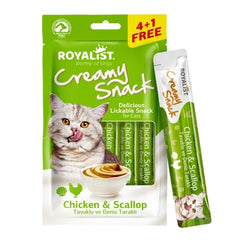 ROYALIST CREAMY SNACK 75g With Chicken & Scallop مكافآت بنكهة الدجاج والسكالوب