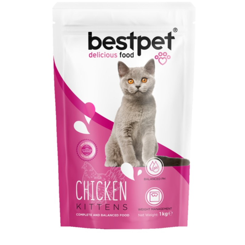 Bestpet With Chicken KITTENS Cats Dry Food 1KG طعام جاف للقطط الصغيرة بنكهة الدجاج