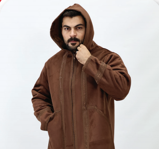 فروة رجالي مغربي فرو ( سحاب+طاقية )